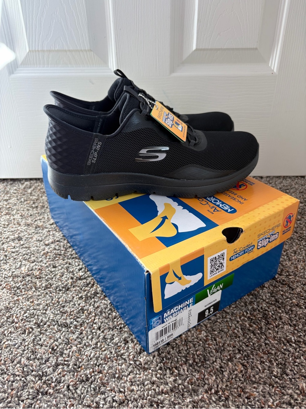 Skechers Women’s Black Slip-In Memory Foam Sneakers